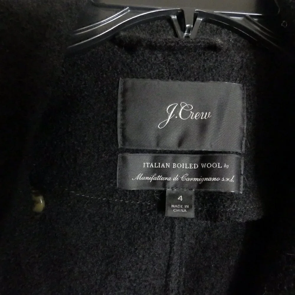 J. Crew Italian Boiled Wool Peacoat ab605 sz 4 - Picture 3 of 9
